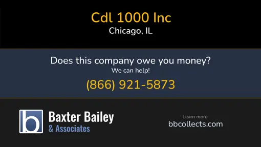 Updated Profile for CDL 1000 Inc DOT: 2583971  MC: 905208.  MC: 905208.  Located in Chicago, IL 60654 US. 1 (872) 870-9200