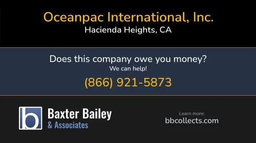 Oceanpac International, Inc. oceanpacintl.com 17128 Colima Rd, Suite 692 Hacienda Heights, CA 1 (626) 988-5650