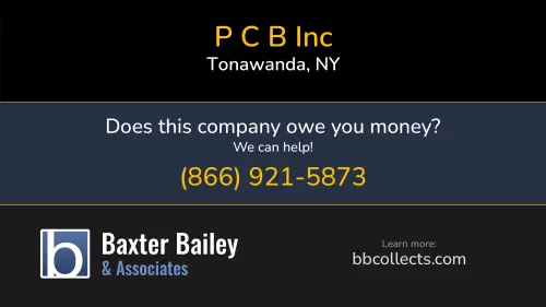 P C B Inc 637 Main St Tonawanda, NY DOT:2214288 MC:212677
