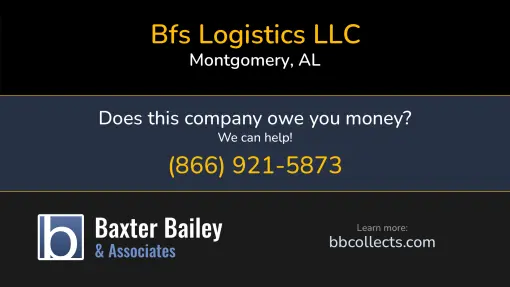 Updated Profile & Contacts for BFS Logistics LLC. DOT: 2232684  MC: 495021.   Located in Montgomery, AL 36124 US. 