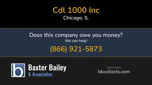 Cdl 1000 Inc 212 West Superior Unit 204 Chicago, IL DOT:2583971 MC:905208