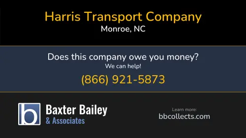 Harris Transport Company 1166 Curtis St Monroe, NC DOT:285564 MC:195392