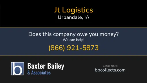 Updated Profile & Contacts for JT Logistics. DOT: 3107310  MC: 80821.   Located in Urbandale, IA 50323 US. 