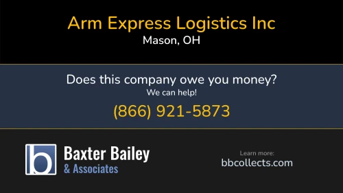 Arm Express Logistics Inc 3532 Irwin Simpson Rd Ste 87 Mason, OH DOT:3162763 MC:112376 1 (989) 999-9199