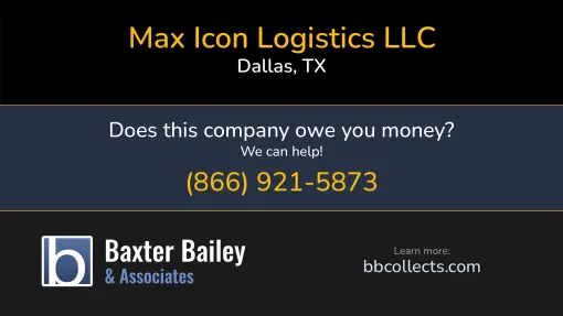 Updated Profile & Contacts for Max Icon Logistics LLC. DOT: 3679490  MC: 1279147.   Located in Dallas, TX 75204 US. 