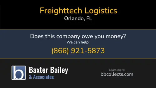 Freighttech Logistics 255 S Orange Ave Orlando, FL DOT:3824910 MC:1385366 1 (208) 656-1857 1 (800) 242-4931