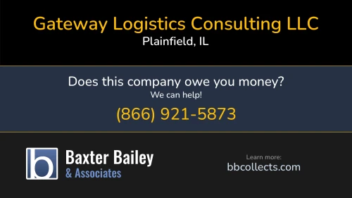 Gateway Logistics Consulting LLC 11328 Champion Ct W Plainfield, IL DOT:3983485 MC:1492214 1 (312) 520-8320 1 (918) 289-7867
