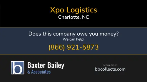 Xpo Logistics www.xpologistics.com 13777 Ballantyne Corporate Pl Charlotte, NC DOT:425389 MC:175953 1 (855) 744-7976 1 (980) 267-3174