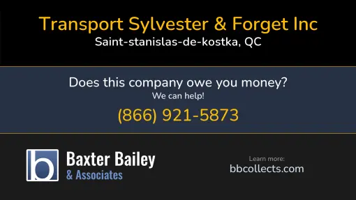 Updated Profile & Contacts for Transport Sylvester & Forget Inc. DOT: 456011  MC: 245410.   Located in Saint-Stanislas-De-Kostka, QC J0S1W0 CA. 