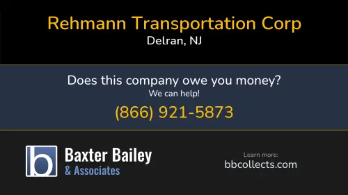 Rehmann Transportation Corp Rtc PO Box 995 Delran, NJ DOT:587162 MC:284072 MC:284072 1 (856) 439-6842